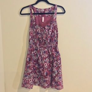 Purple Floral Xhilaration Button-Up Dress